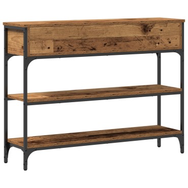 vidaXL Τραπέζι κονσόλας Παλιού Ξύλου 100x25x75cm Κατασκευασμένο από Ξύλο και Ατσάλι 1 τεμ.