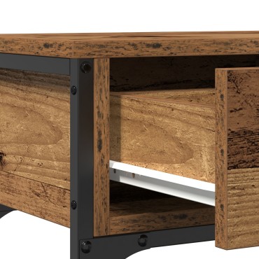 vidaXL Τραπέζι κονσόλας Παλιού Ξύλου 100x25x75cm Κατασκευασμένο από Ξύλο και Ατσάλι 1 τεμ.