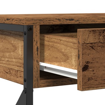 vidaXL Κονσόλα Παλιού Ξύλου 100x28x75cm Κατασκευασμένο Ξύλο & Χάλυβας 1 τεμ.