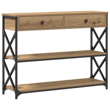vidaXL Τραπέζι Σαλονιού Artisan Oak 100x28x75cm Κατασκευασμένο από Ξύλο και Ατσάλι 1 τεμ.