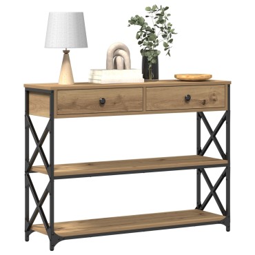 vidaXL Τραπέζι Σαλονιού Artisan Oak 100x28x75cm Κατασκευασμένο από Ξύλο και Ατσάλι 1 τεμ.