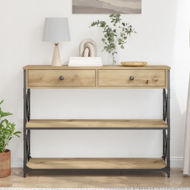 vidaXL Τραπέζι Σαλονιού Artisan Oak 100x28x75cm Κατασκευασμένο από Ξύλο και Ατσάλι 1 τεμ.