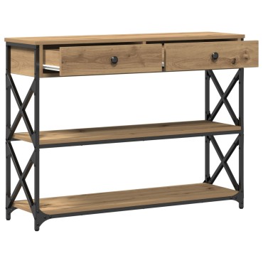 vidaXL Τραπέζι Σαλονιού Artisan Oak 100x28x75cm Κατασκευασμένο από Ξύλο και Ατσάλι 1 τεμ.
