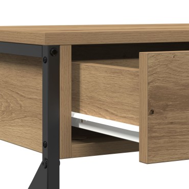 vidaXL Τραπέζι Σαλονιού Artisan Oak 100x28x75cm Κατασκευασμένο από Ξύλο και Ατσάλι 1 τεμ.