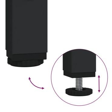 vidaXL Κονσόλα Μαύρη Δρυς 100x28x75cm Επεξεργασμένου Ξύλου & Ατσαλιού 1 τεμ.