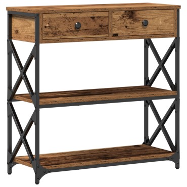vidaXL Κονσόλα Ξύλου 75x28x75cm Κατασκευασμένο από ξύλο και ατσάλι 1 τεμ.