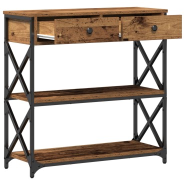 vidaXL Κονσόλα Ξύλου 75x28x75cm Κατασκευασμένο από ξύλο και ατσάλι 1 τεμ.