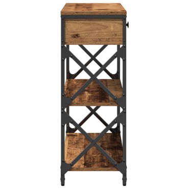 vidaXL Κονσόλα Ξύλου 75x28x75cm Κατασκευασμένο από ξύλο και ατσάλι 1 τεμ.