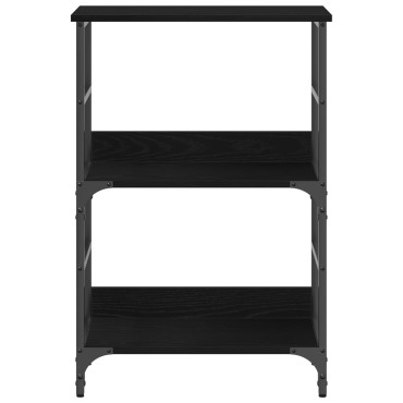 Βιβλιοθήκη vidaXL Μαύρη Δρυς 50x33x82cm Επεξεργασμένο Ξύλο και Χάλυβας 1 τεμ.