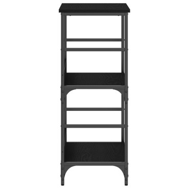 Βιβλιοθήκη vidaXL Μαύρη Δρυς 50x33x82cm Επεξεργασμένο Ξύλο και Χάλυβας 1 τεμ.