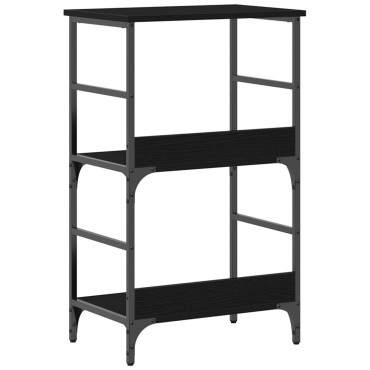 Βιβλιοθήκη vidaXL Μαύρη Δρυς 50x33x82cm Επεξεργασμένο Ξύλο και Χάλυβας 1 τεμ.