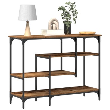 vidaXL Τραπέζι κονσόλας Παλιό Ξύλο 100x35x75cm Κατασκευασμένο από Ξύλο και Σίδερο 1 τεμ.