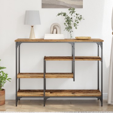 vidaXL Τραπέζι κονσόλας Παλιό Ξύλο 100x35x75cm Κατασκευασμένο από Ξύλο και Σίδερο 1 τεμ.