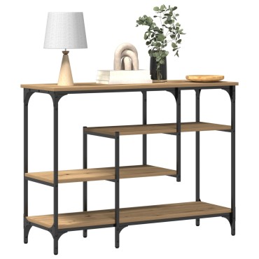 vidaXL Κονσόλα Artisan Oak 100x35x75cm Επεξεργασμένου Ξύλου & Χάλυβα 1 τεμ.