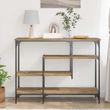 vidaXL Κονσόλα Artisan Oak 100x35x75cm Επεξεργασμένου Ξύλου & Χάλυβα 1 τεμ.