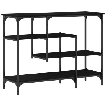 vidaXL Κονσόλα Μαύρη Δρυς 100x35x75cm Επεξεργασμένο Ξύλο και Ατσάλι 1 τεμ.