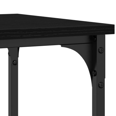 vidaXL Κονσόλα Μαύρη Δρυς 100x35x75cm Επεξεργασμένο Ξύλο και Ατσάλι 1 τεμ.