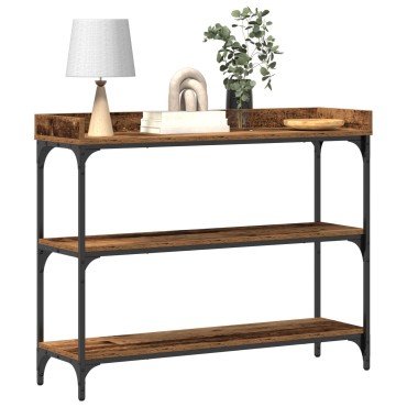 vidaXL Κονσόλα από Ξύλο με Διαστάσεις 100x30x80cm, Από Μηχανικά Ξύλα και Σίδερο 1 τεμ.