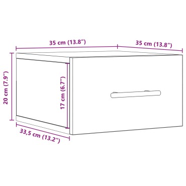 vidaXL Κομόδι 2 τεμ. Τοίχου Παλιό Ξύλο 35x35x20 εκ
