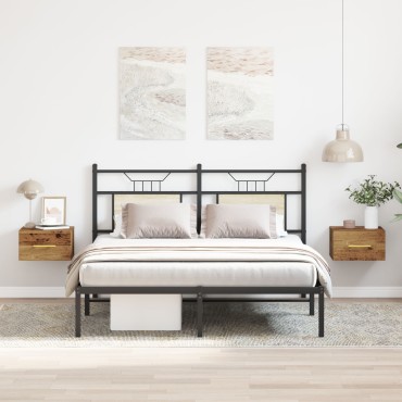 vidaXL Κομόδι 2 τεμ. Τοίχου Παλιό Ξύλο 35x35x20 εκ