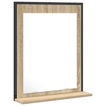 Καθρέφτης μπάνιου vidaXL με ράφι Sonoma Oak 50x12x60cm Επεξεργασμένο ξύλο
