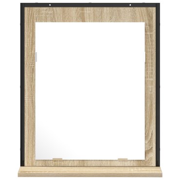 Καθρέφτης μπάνιου vidaXL με ράφι Sonoma Oak 50x12x60cm Επεξεργασμένο ξύλο