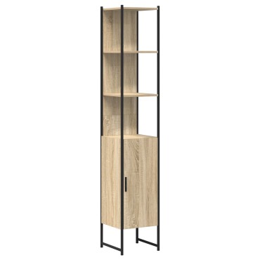 vidaXL Ντουλάπι Μπάνιου Sonoma Oak 33x33x185,5cm Επεξεργασμένο ξύλο 1 τεμ.