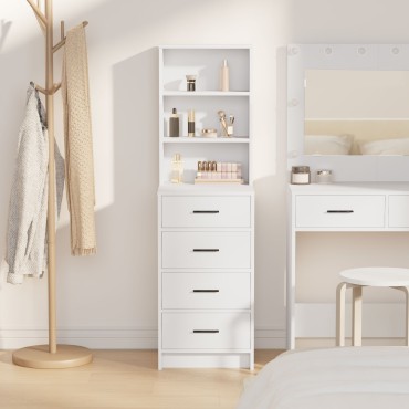 vidaXL Υψηλός θρόισμα Λευκό 40x41x135cm Επεξεργασμένο Ξύλο 1 τεμ.