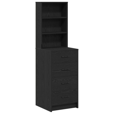 vidaXL Υψηλή ντουλάπα Μαύρη Δρυς 40x41x135cm Επεξεργασμένο Ξύλο 1 τεμ.