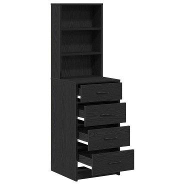vidaXL Υψηλή ντουλάπα Μαύρη Δρυς 40x41x135cm Επεξεργασμένο Ξύλο 1 τεμ.