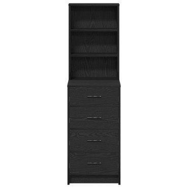 vidaXL Υψηλή ντουλάπα Μαύρη Δρυς 40x41x135cm Επεξεργασμένο Ξύλο 1 τεμ.
