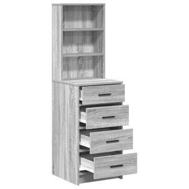 vidaXL Υψηλό ντουλάπι Γκρι Σονομά 40x41x135cm Επεξεργασμένου Ξύλου 1 τεμ.