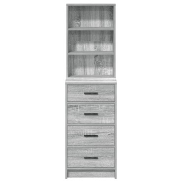 vidaXL Υψηλό ντουλάπι Γκρι Σονομά 40x41x135cm Επεξεργασμένου Ξύλου 1 τεμ.