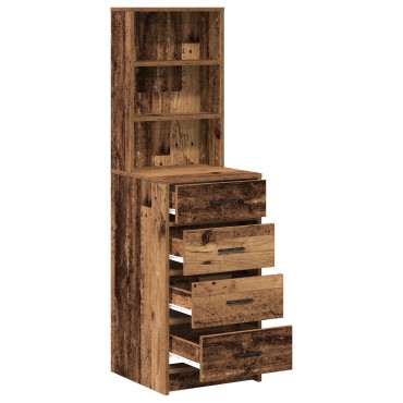 vidaXL Υψηλό ντουλάπι από παλιό ξύλο 40x41x135cm Κατασκευασμένο από μοριοσανίδα 1 τεμ.