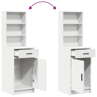 vidaXL Υψηλός μπουφές Λευκός 40x41x135cm Ξύλο επεξεργασμένου 1 τεμ.