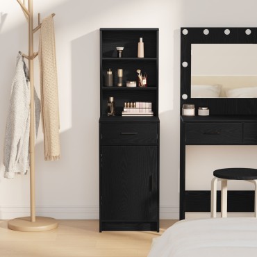vidaXL Ψηλό Ντουλάπι σε Μαύρη Δρυ - 40x41x135cm, Κατασκευασμένο από Επεξεργασμένο Ξύλο 1 τεμ.