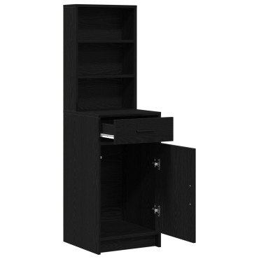 vidaXL Ψηλό Ντουλάπι σε Μαύρη Δρυ - 40x41x135cm, Κατασκευασμένο από Επεξεργασμένο Ξύλο 1 τεμ.