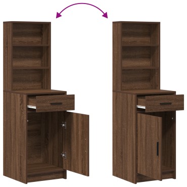 vidaXL Υψηλό Ντουλάπι Καφέ Δρυός 40x41x135cm Επεξεργασμένο Ξύλο 1 τεμ.