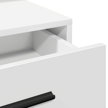 vidaXL Επιτραπέζιο με LED Φώτα, Λευκό, 79x41x135 εκ