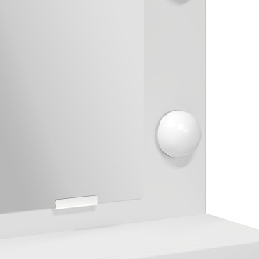 vidaXL Επιτραπέζιο με LED Φώτα, Λευκό, 79x41x135 εκ