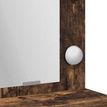 vidaXL Τραπέζι Μακιγιάζ με Φώτα LED Καπνιστός Δρυς 79x41x135 εκ