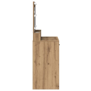 Καθρέπτης Μακιγιάζ με LED Φώτα vidaXL σε Artisan Oak 79x41x135cm