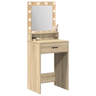 vidaXL Καθρέφτης με φώτα LED σε χρώμα Sonoma Oak 50x41x135cm