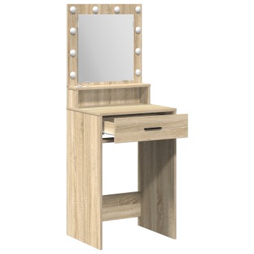 vidaXL Καθρέφτης με φώτα LED σε χρώμα Sonoma Oak 50x41x135cm