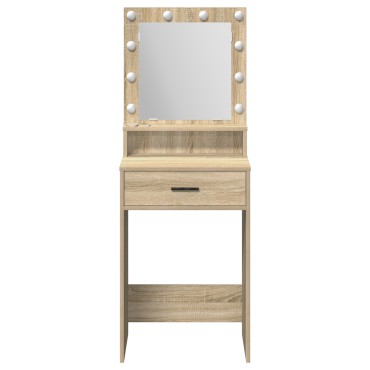 vidaXL Καθρέφτης με φώτα LED σε χρώμα Sonoma Oak 50x41x135cm