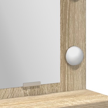 vidaXL Καθρέφτης με φώτα LED σε χρώμα Sonoma Oak 50x41x135cm