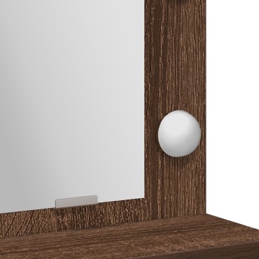 vidaXL Τραπέζι με Καθρέφτη και Φώτα LED Καφέ Δρυς 50x41x135cm