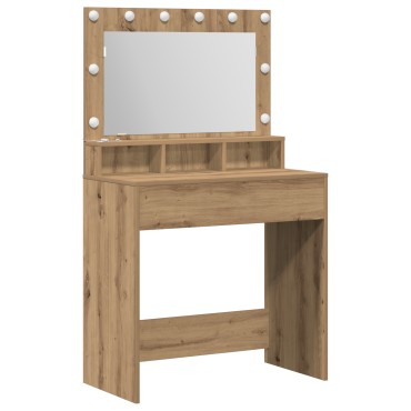 vidaXL Τουαλέτα με LED Φώτα Ξύλο Artisan 79x41x135cm 1 τεμ.