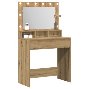 vidaXL Τουαλέτα με LED Φώτα Ξύλο Artisan 79x41x135cm 1 τεμ.