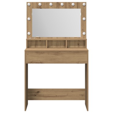 vidaXL Τουαλέτα με LED Φώτα Ξύλο Artisan 79x41x135cm 1 τεμ.